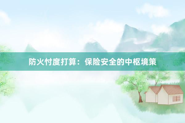 防火忖度打算：保险安全的中枢境策