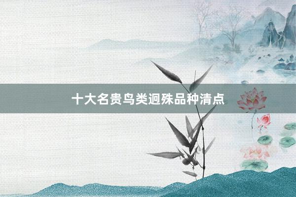 十大名贵鸟类迥殊品种清点